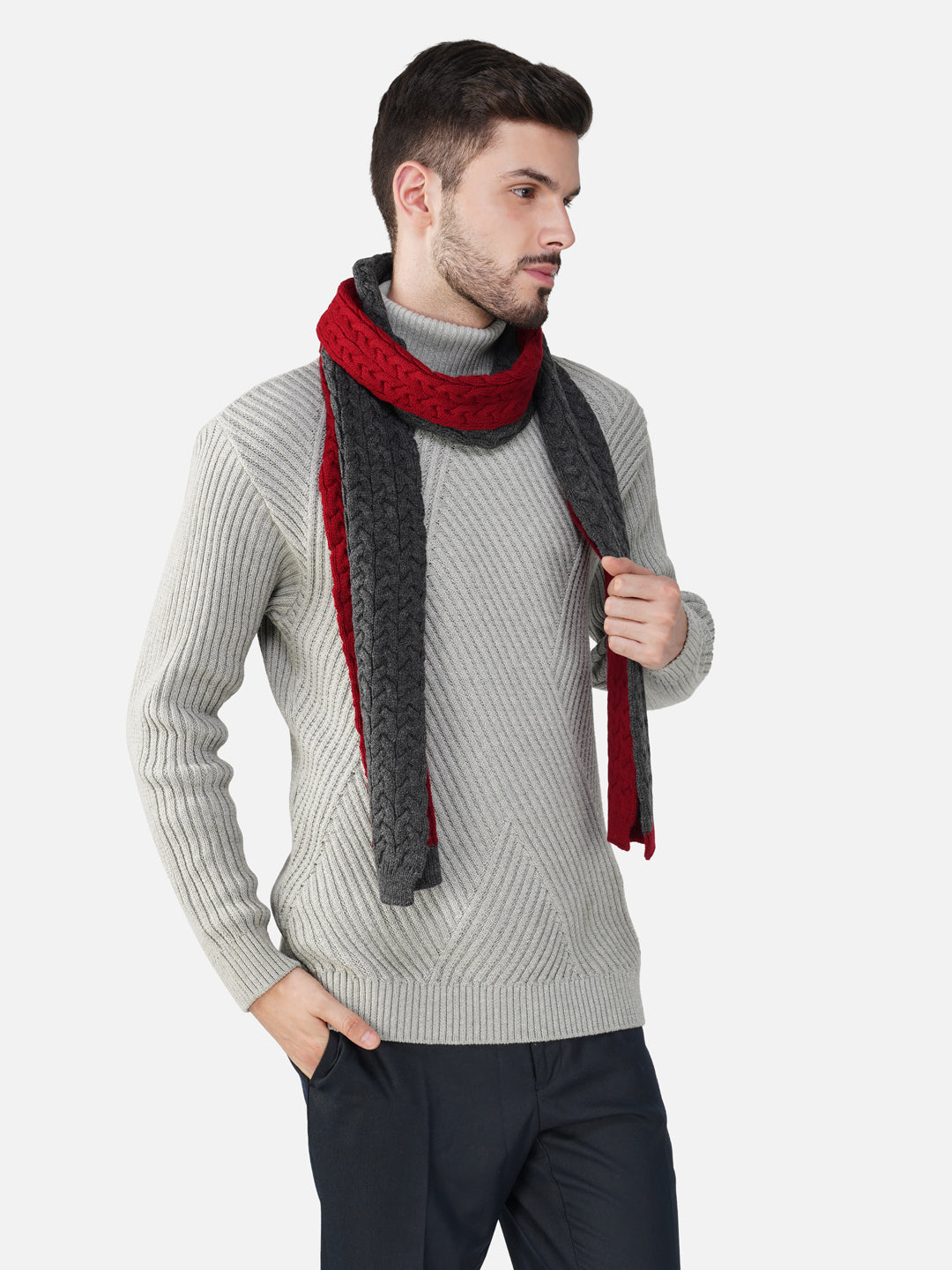 Cable Knit Intarsia Muffler