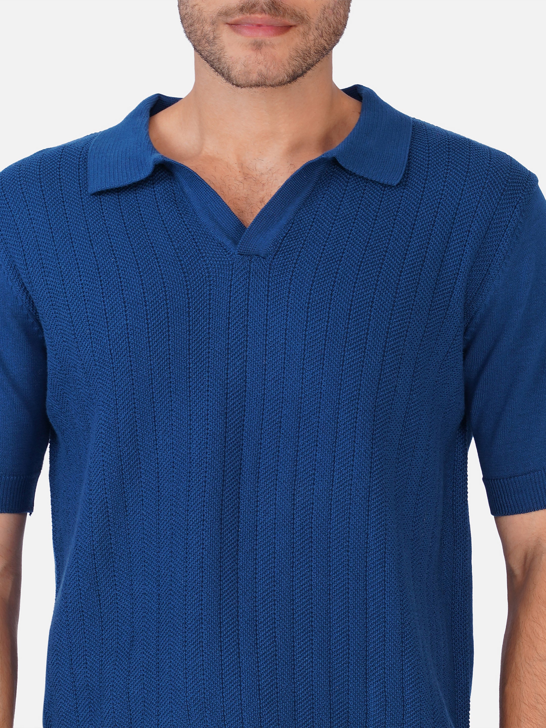 Wavy Purl Textured Polo