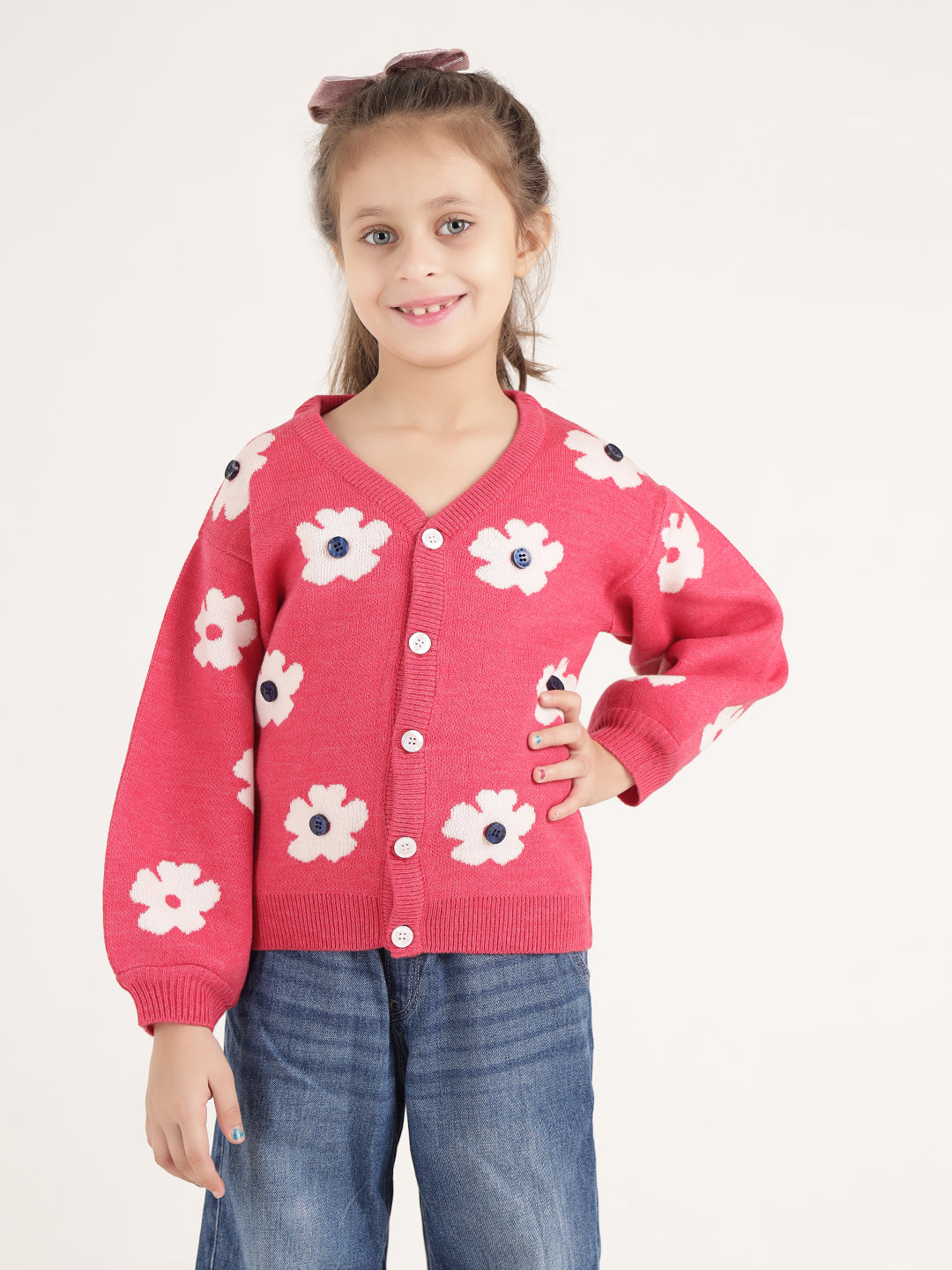 Pink Daisy Cardigan
