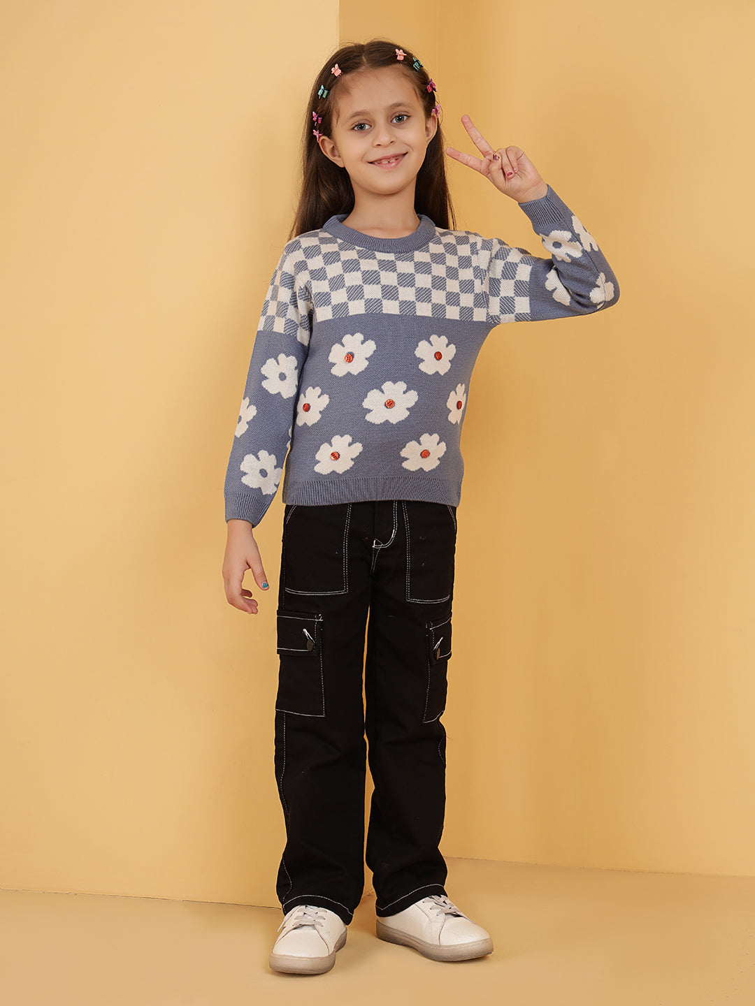 Checkered Daisy Jumper