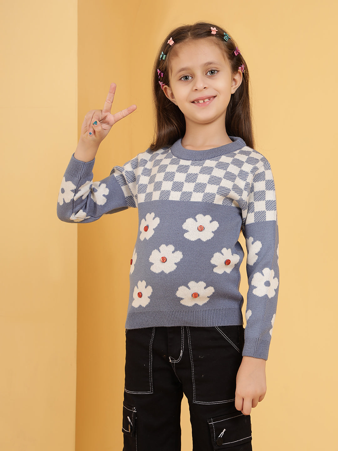 Checkered Daisy Jumper