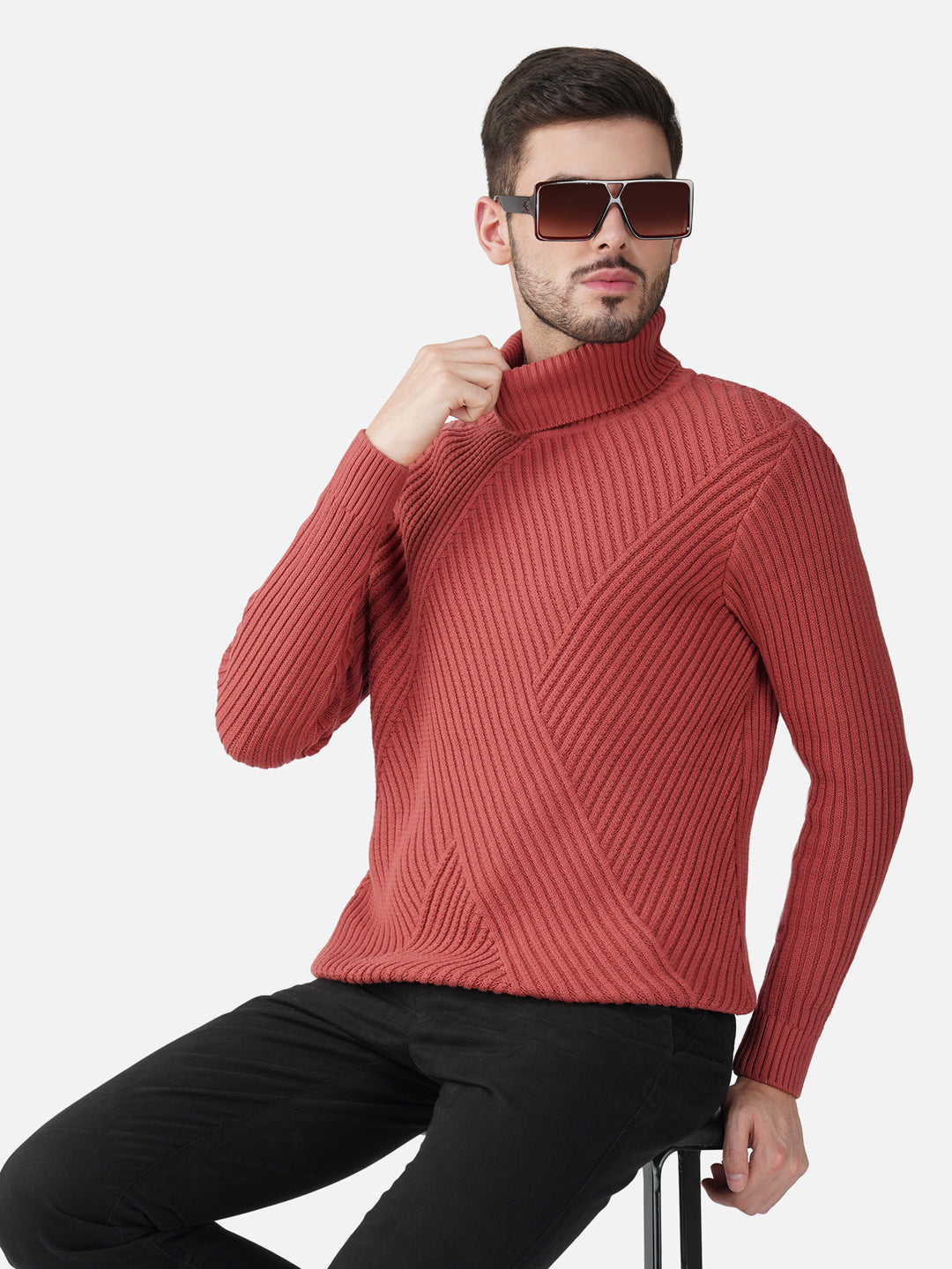 Cross Knit Turtleneck