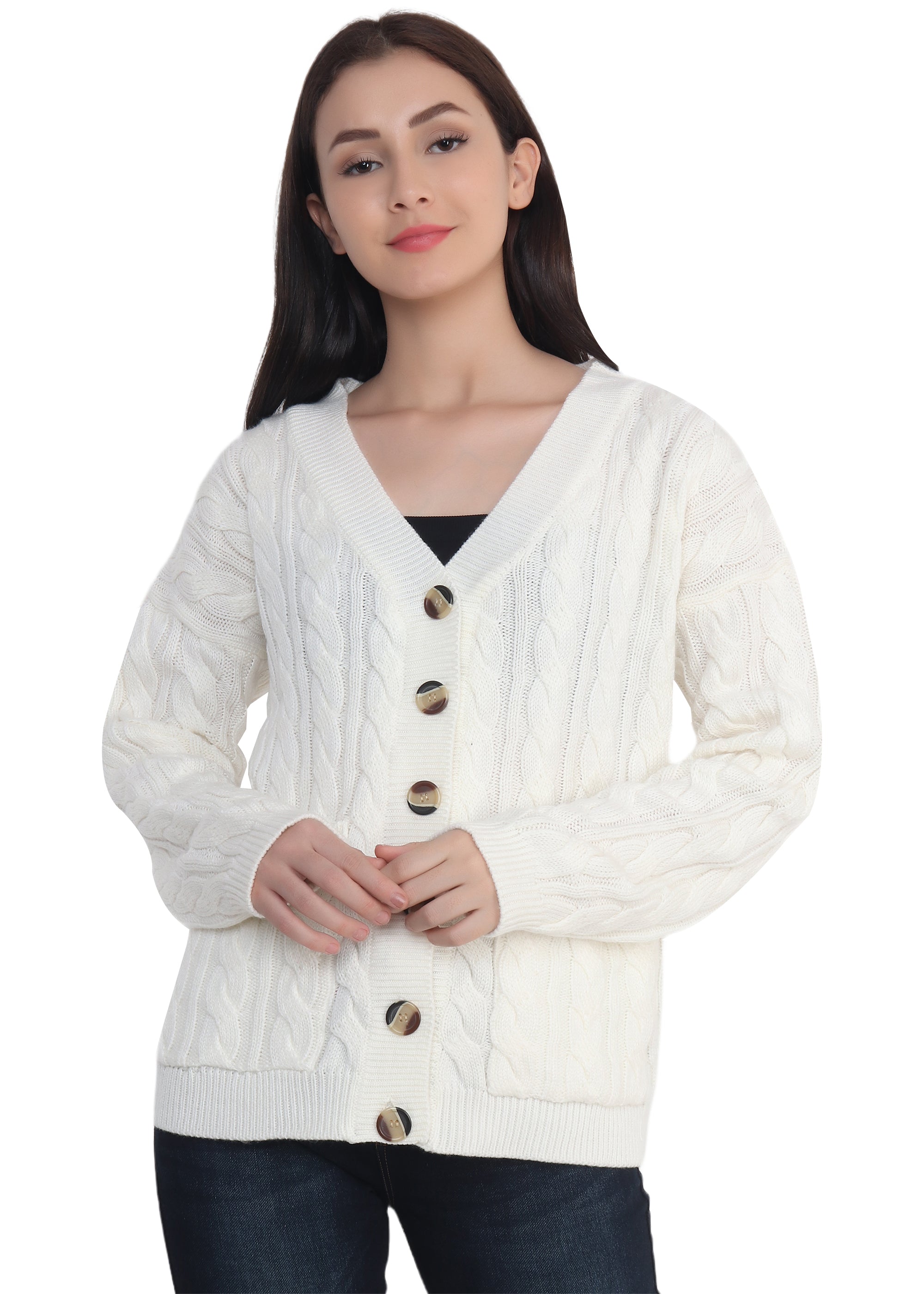 Chunky White Cardigan