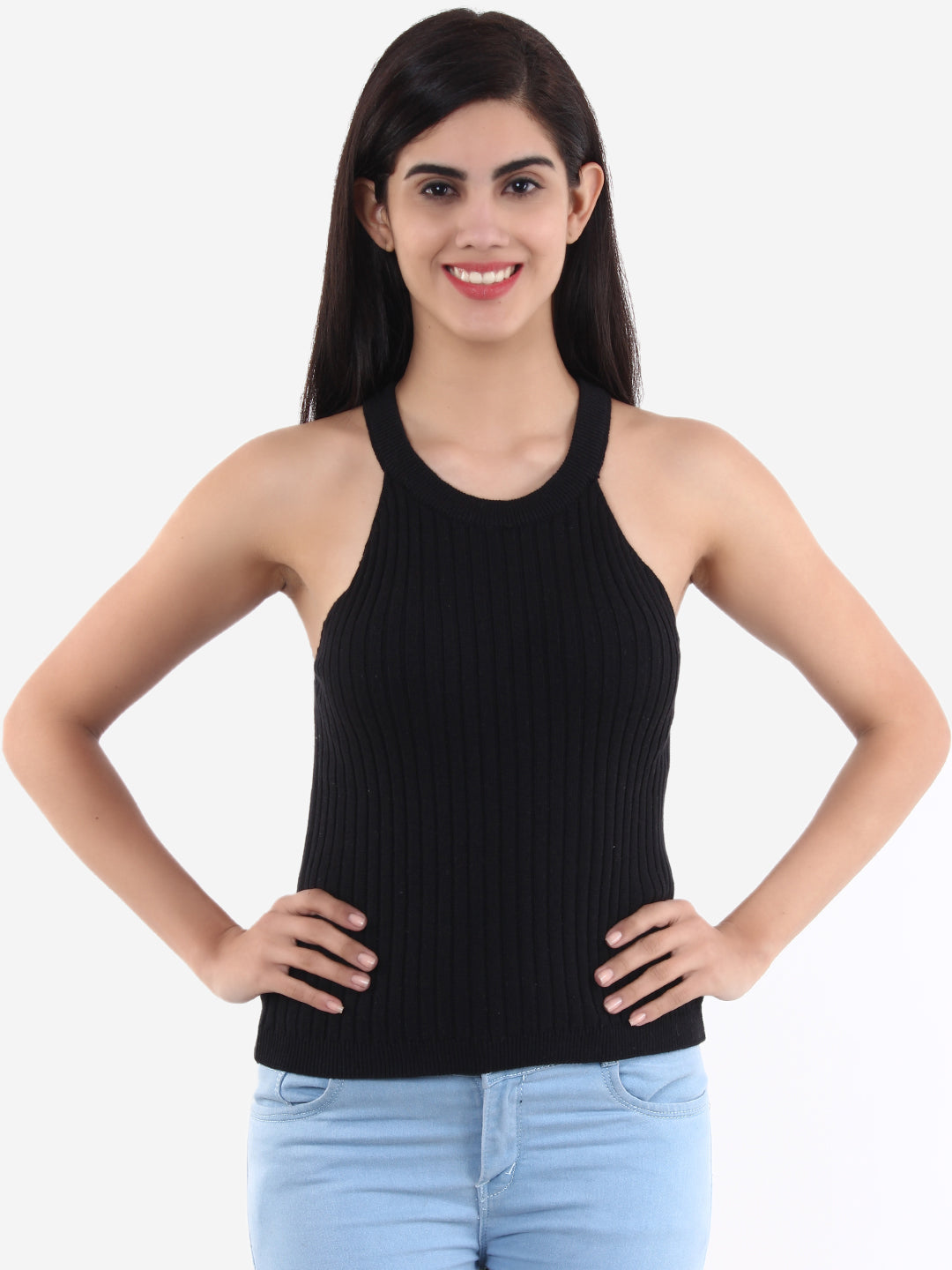 Black Halter Neck Top