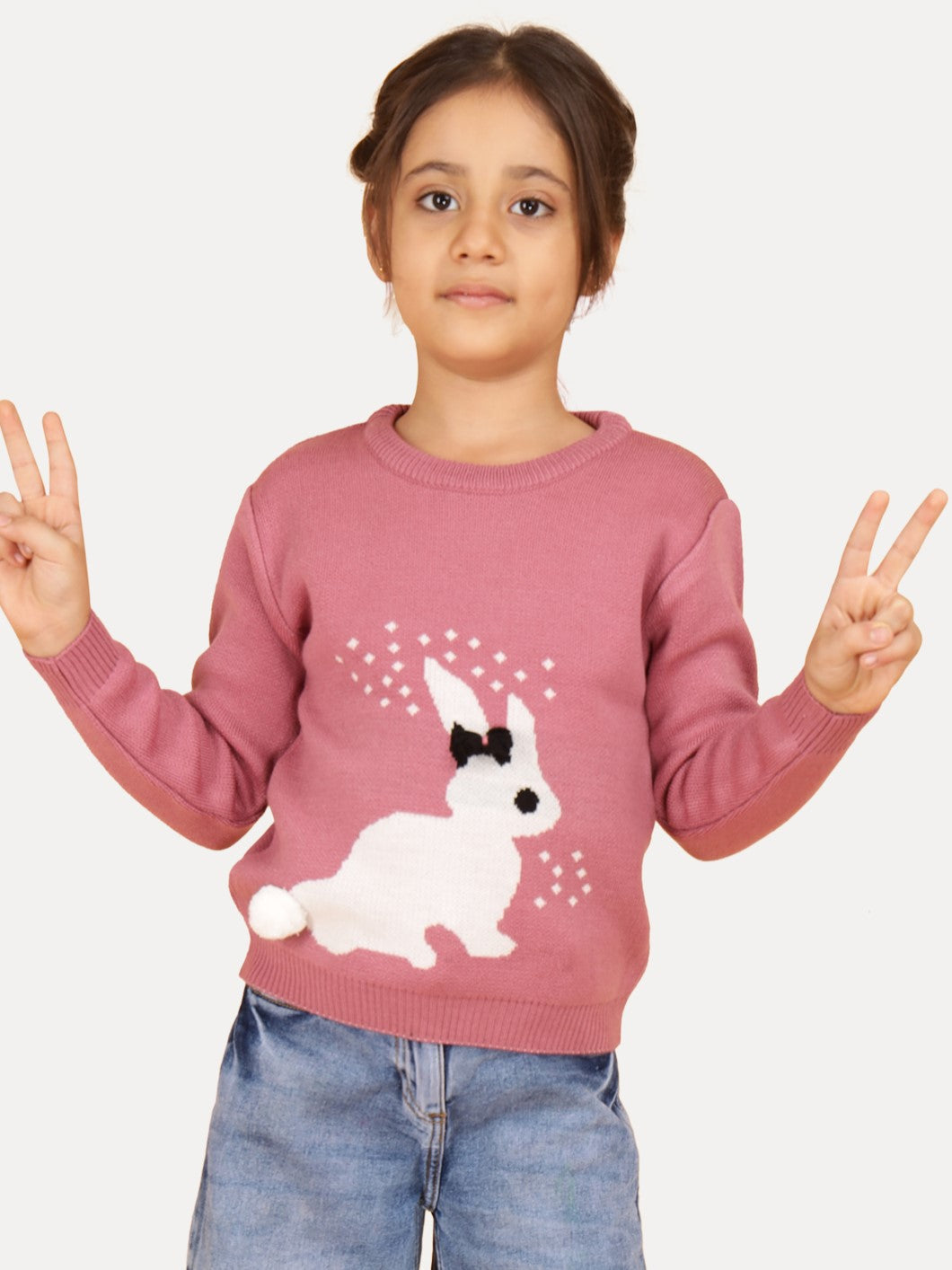 Bunny Bow Girls Pullover