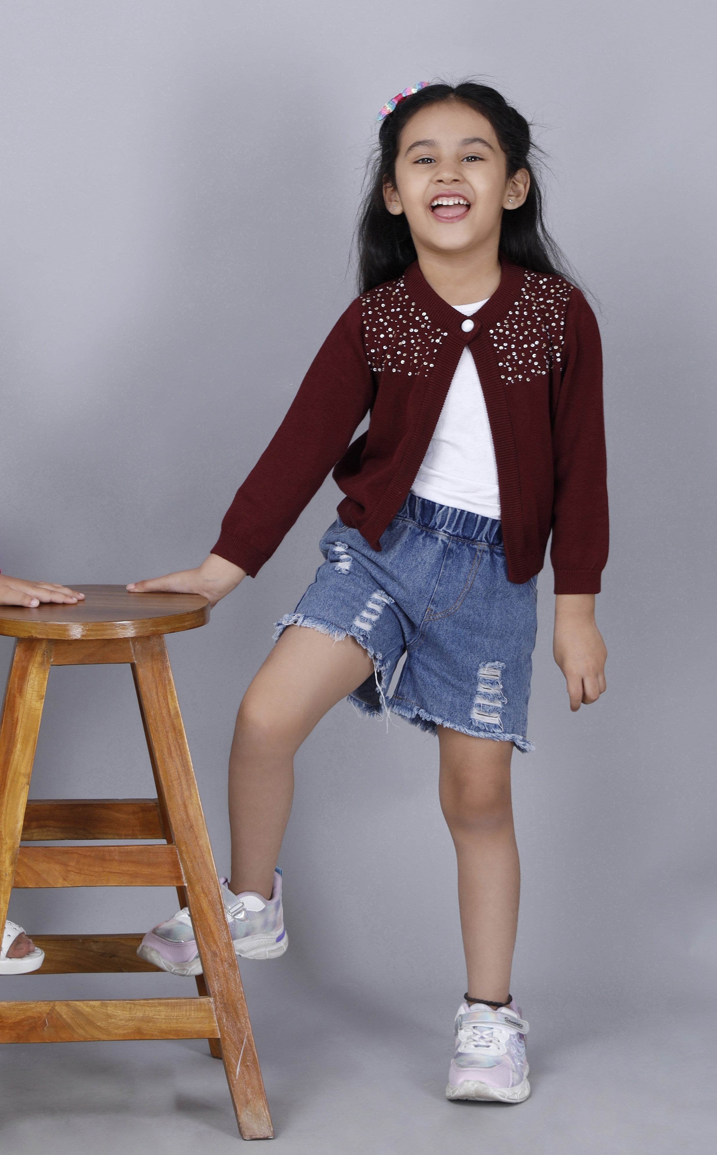 WINE STARRY CARDIGAN