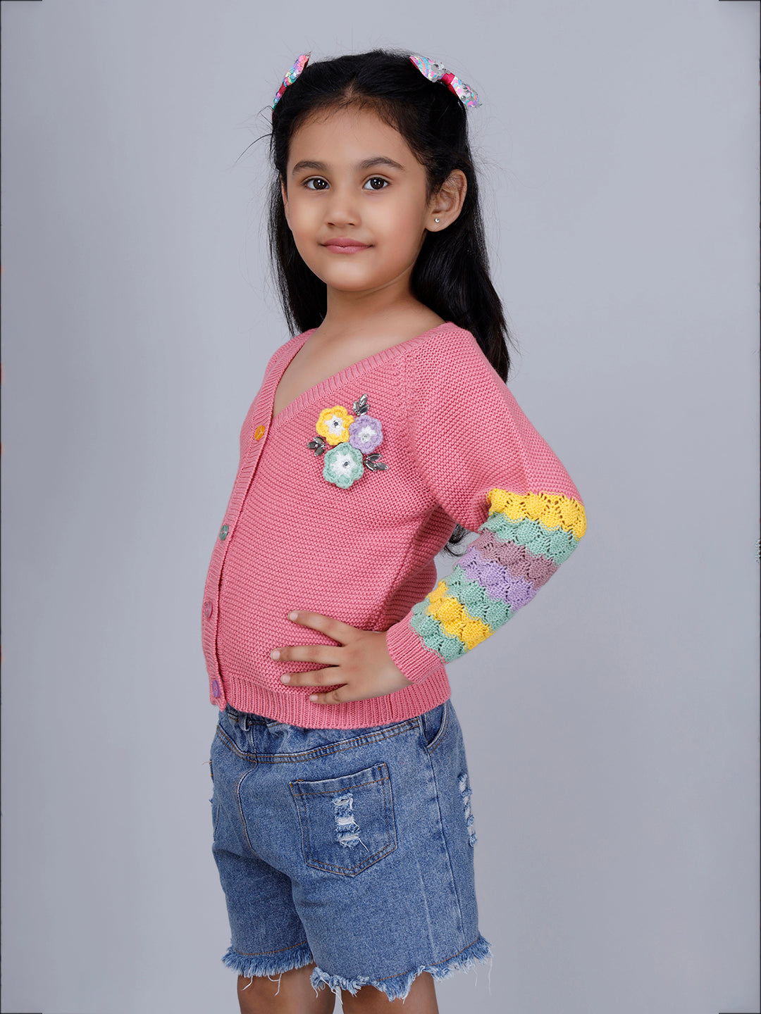 PINK FLORET CARDIGAN