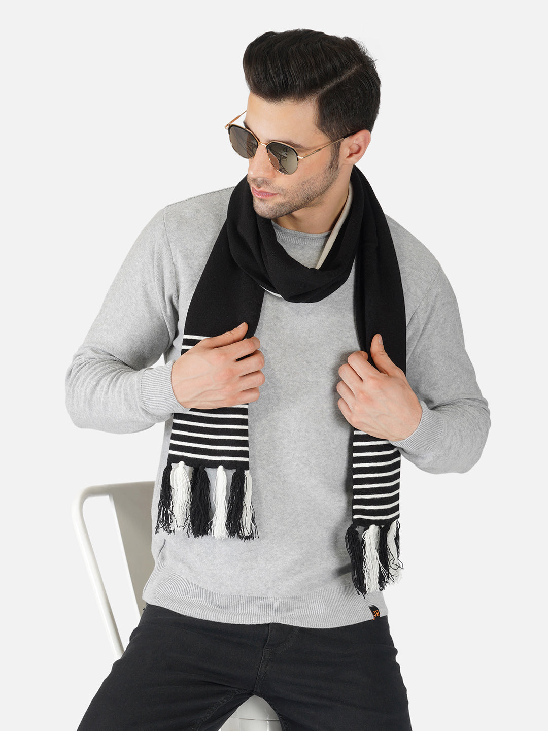 DUAL TONE FRINGED MUFFLER