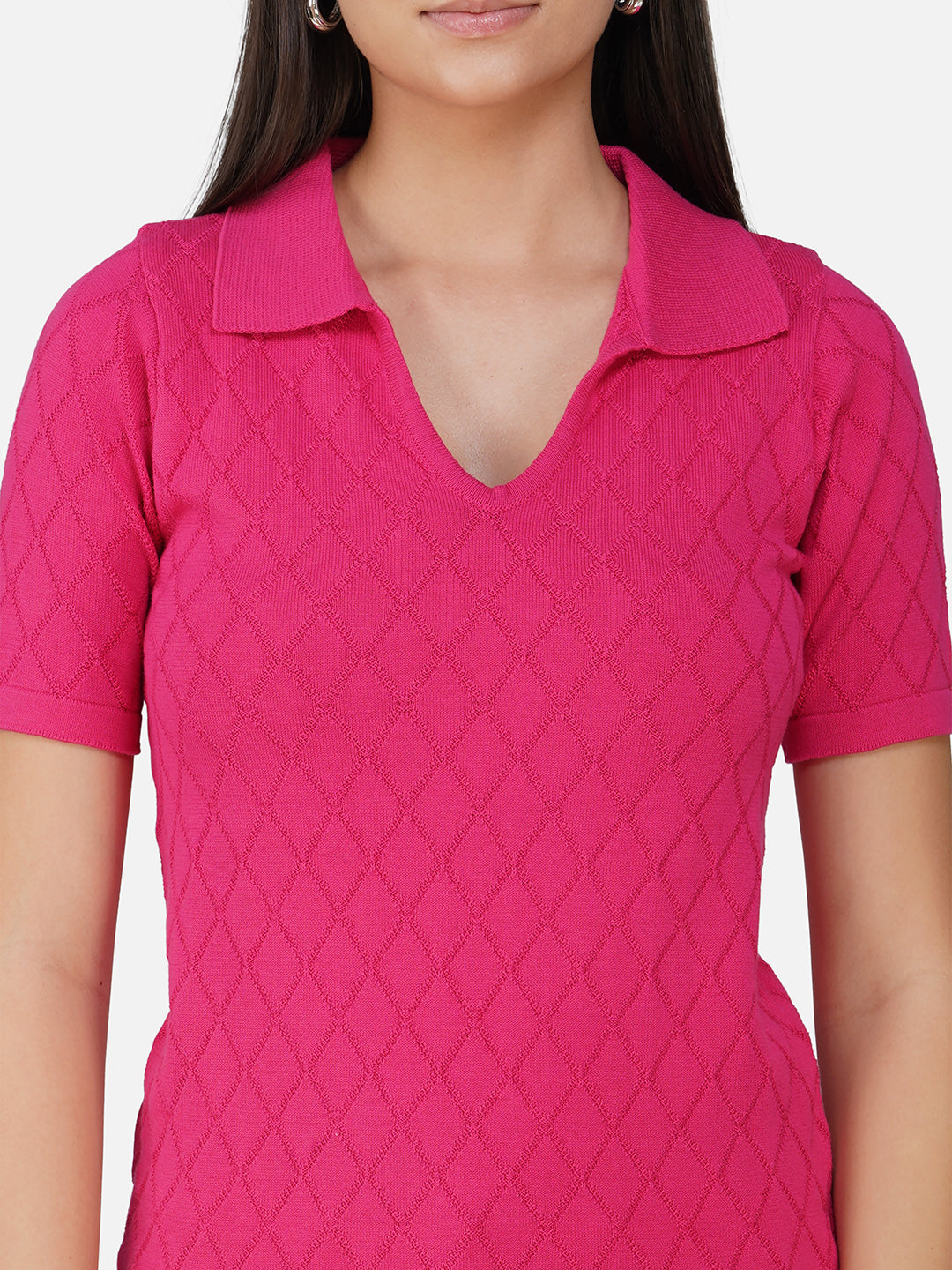 Cranberry Argyle Polo