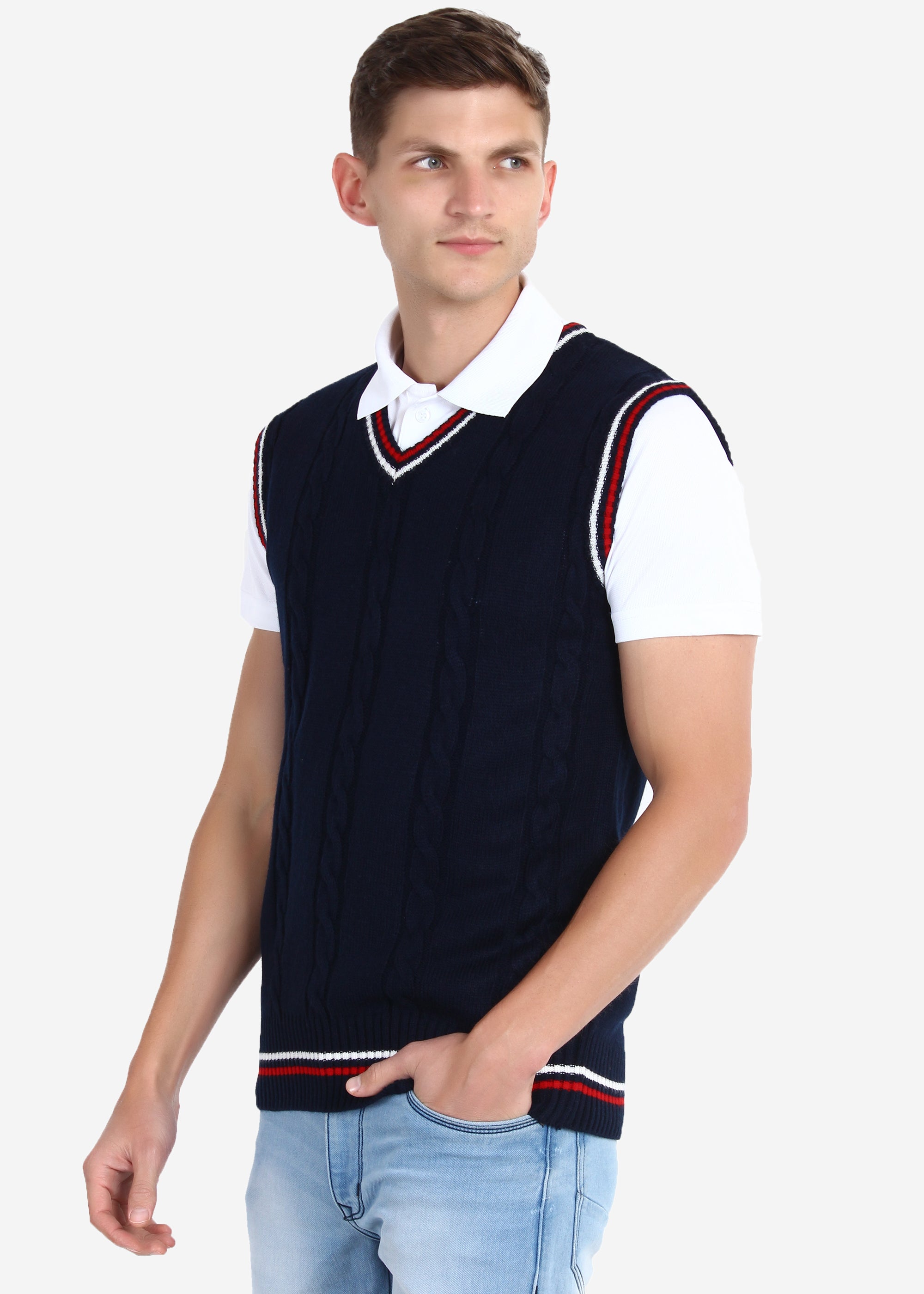 V-Neck Cricket Sweater