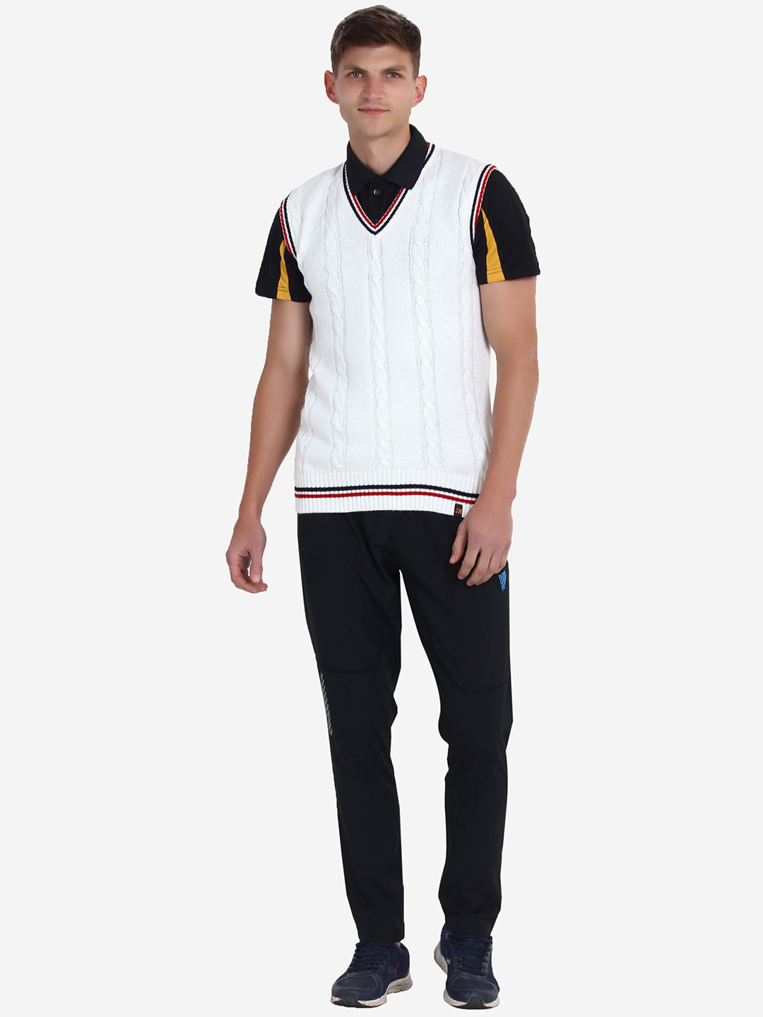 Men White cricket sweater