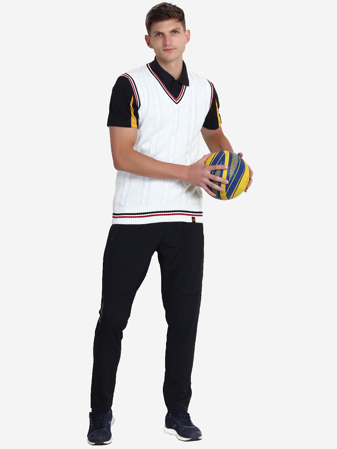 Men White cricket sweater