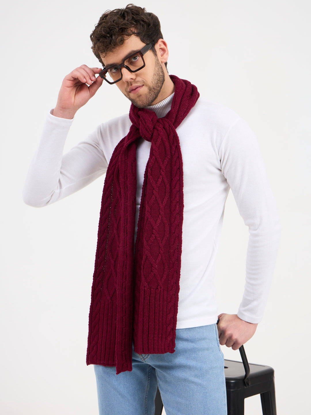 Deep Maroon Lattice Cable muffler
