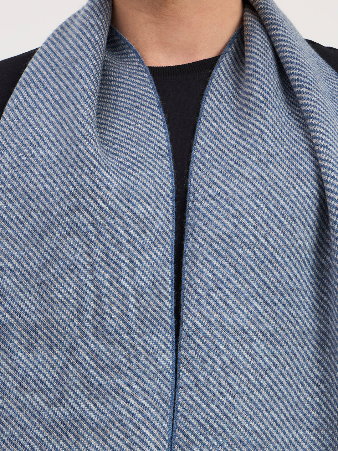 Blue Tweed tassle Scarf