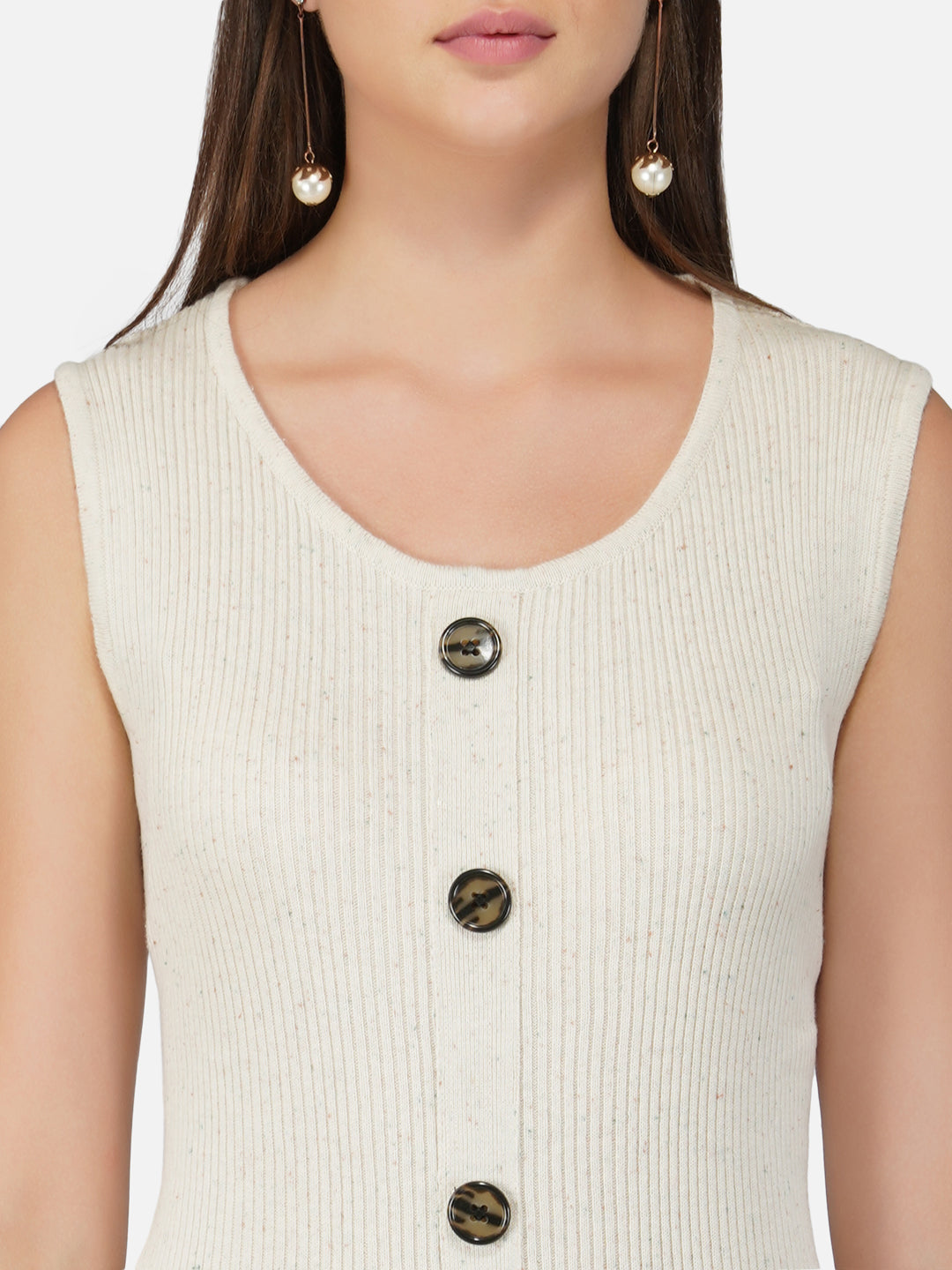 Round Neck Monotone Dress