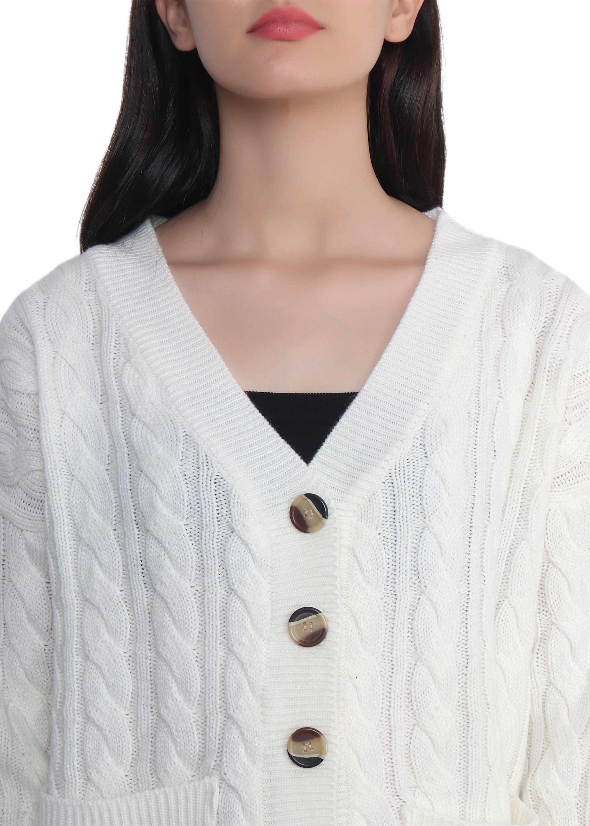 Chunky White Cardigan