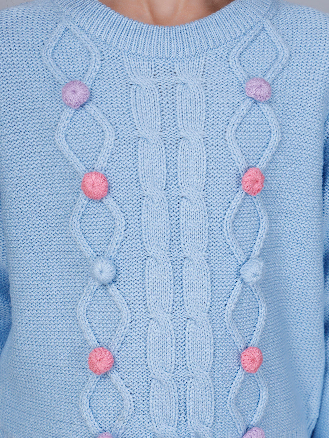 SKY BLUE BOBBLES JUMPER