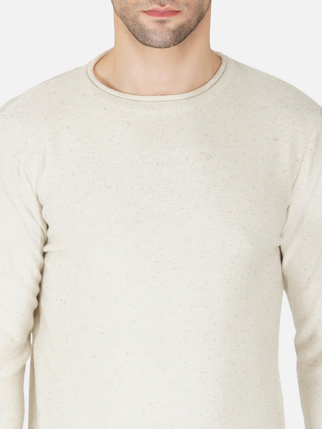 Men Solid Beige Pullover