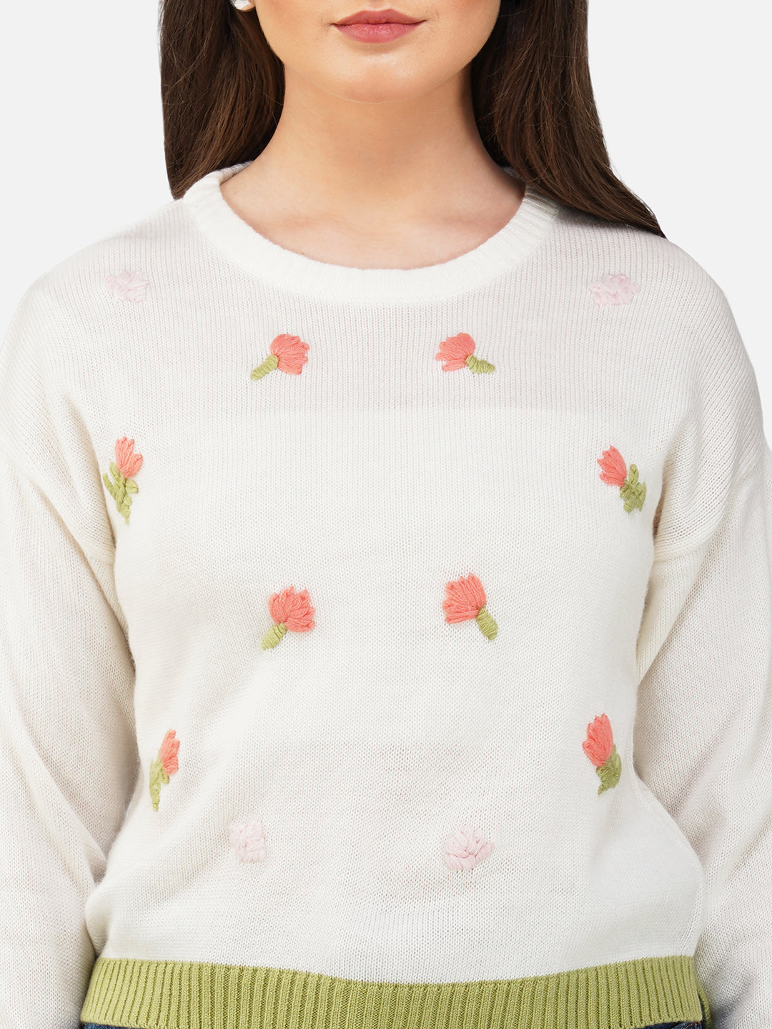 Floret White Pullover