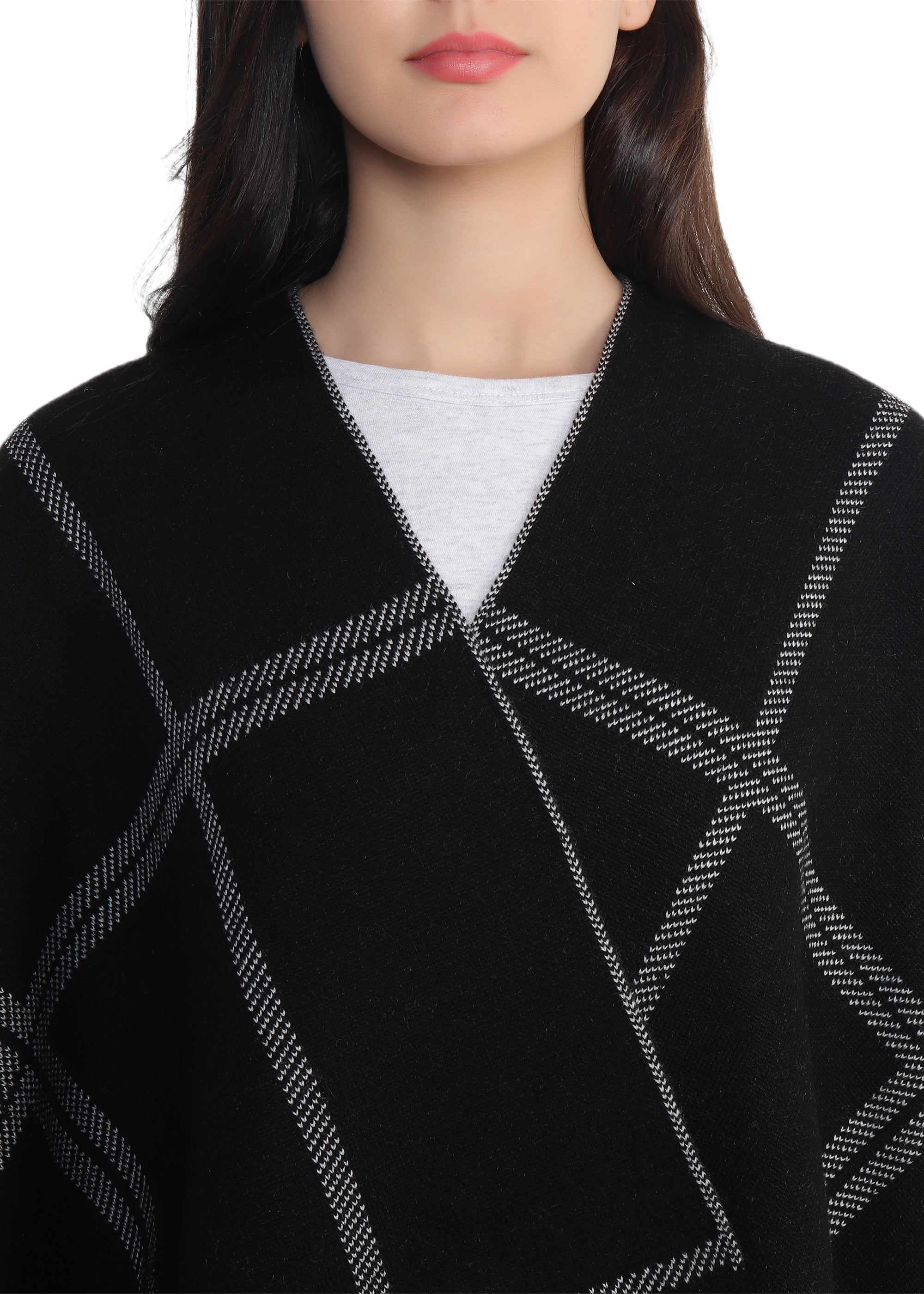 Black Vintage Cape Poncho