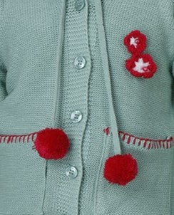 GREEN POM-POM HOODIE