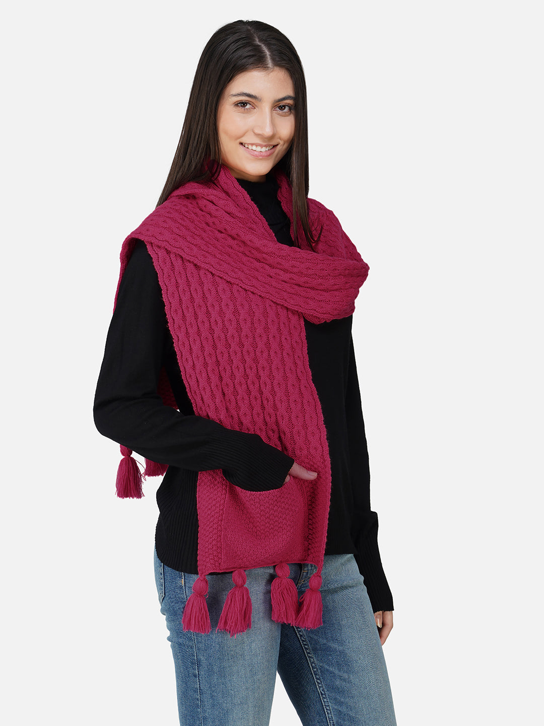 Pomegranate Chunky Fringe Muffler