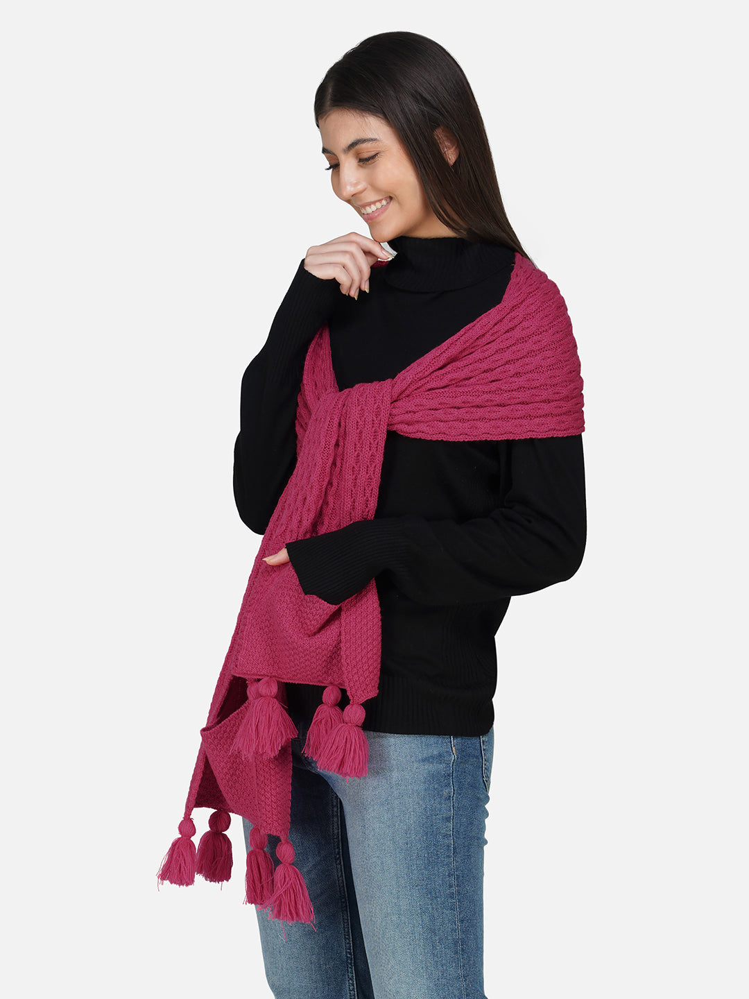 Pomegranate Chunky Fringe Muffler