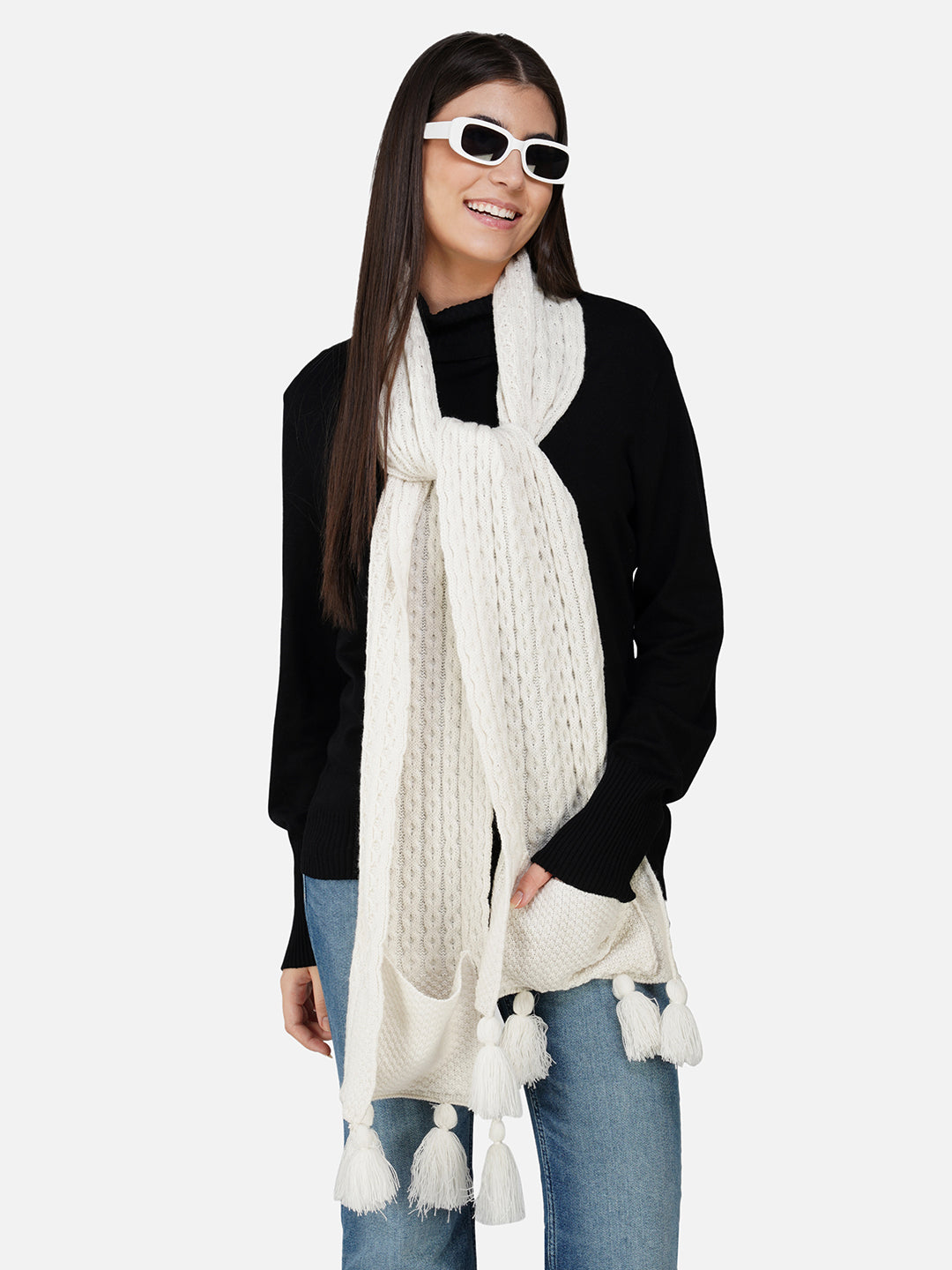 Vanilla Chunky Fringe Muffler