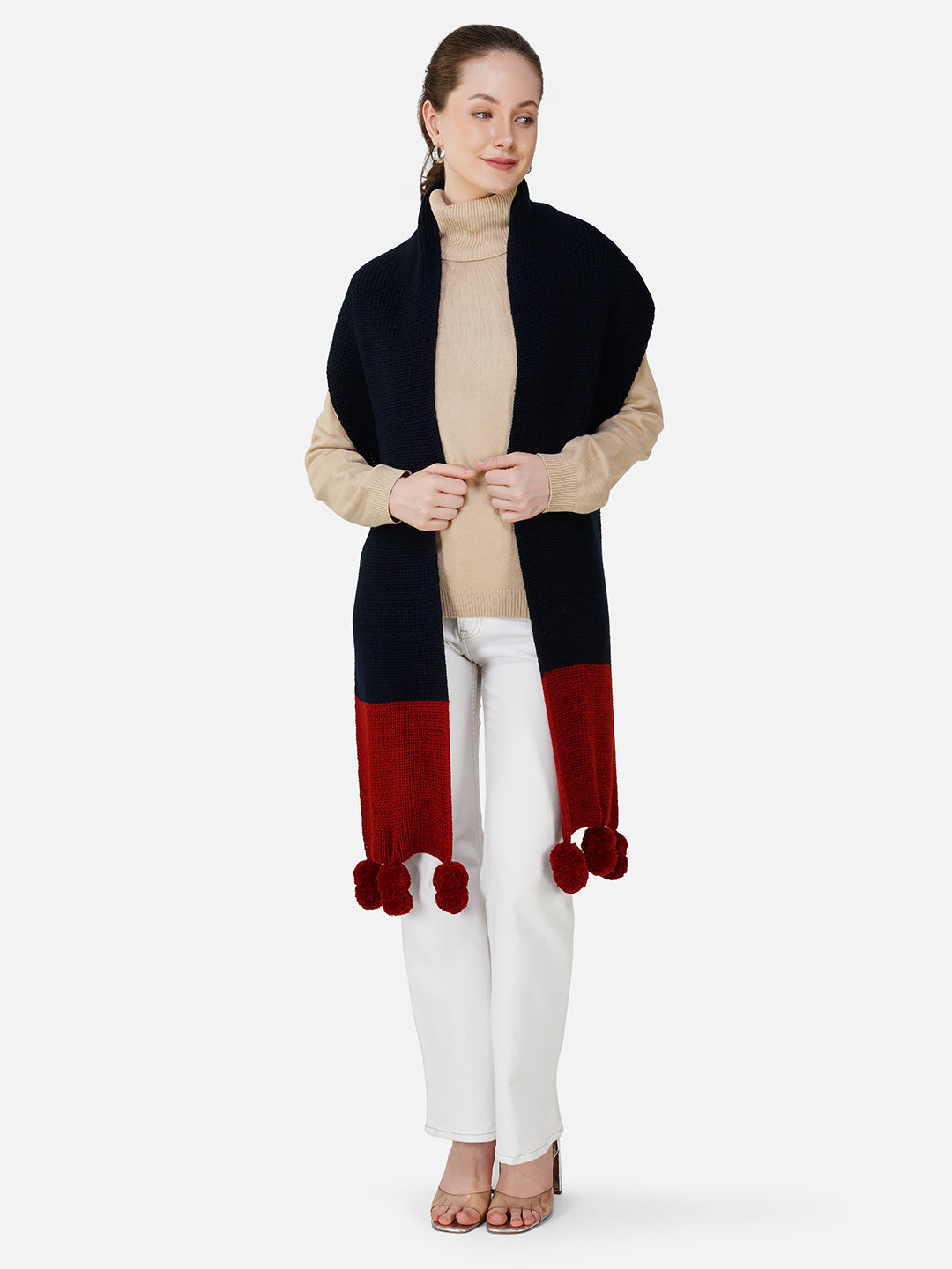 ◇KIRSH◇ Cherry Bohemian Pom Pom Muffler Sand Cherry Pom Pom Muffler – Joe Hazel