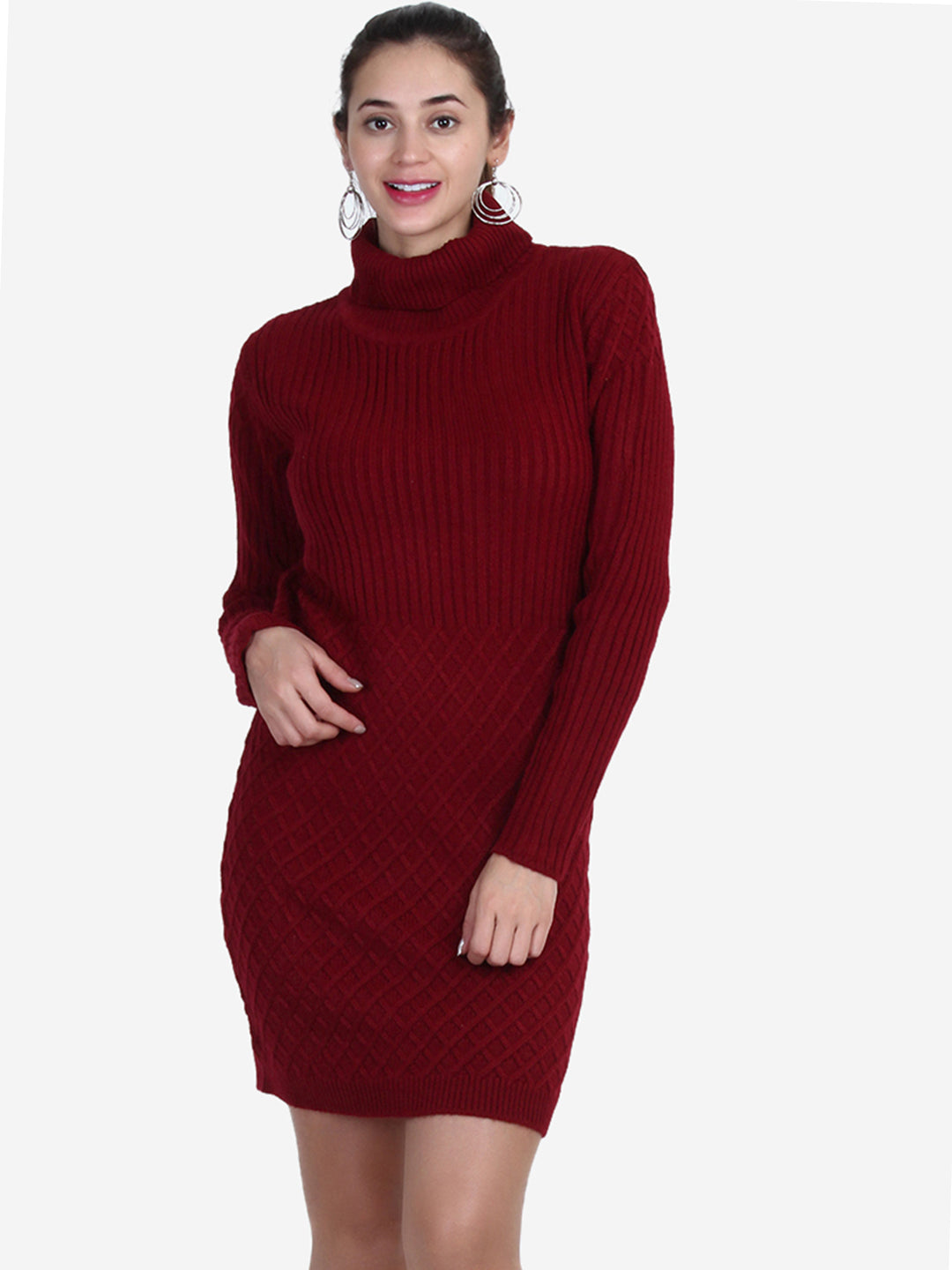 DIAMOND KNIT ONE PIECE DRESS