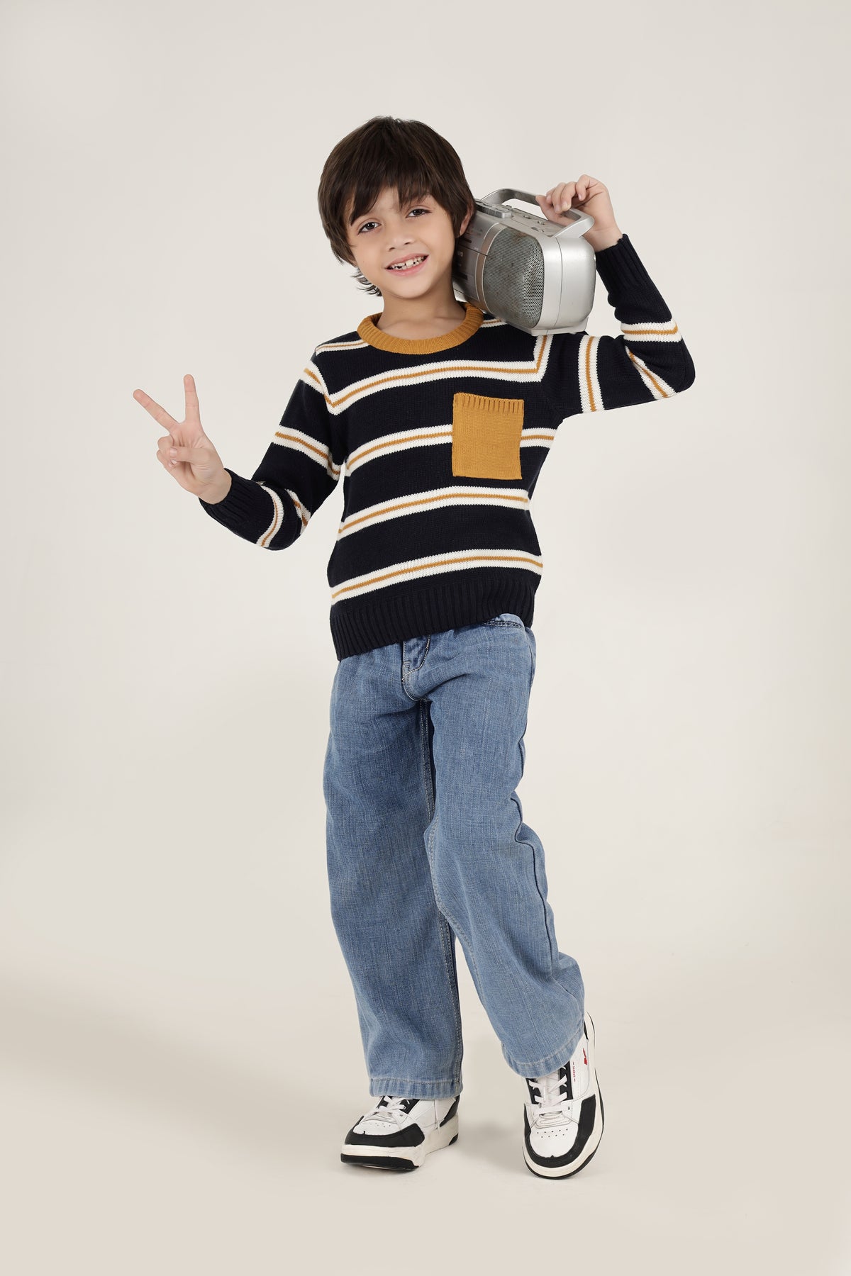 The Classic Stripe Crew Neck Sweater Kids