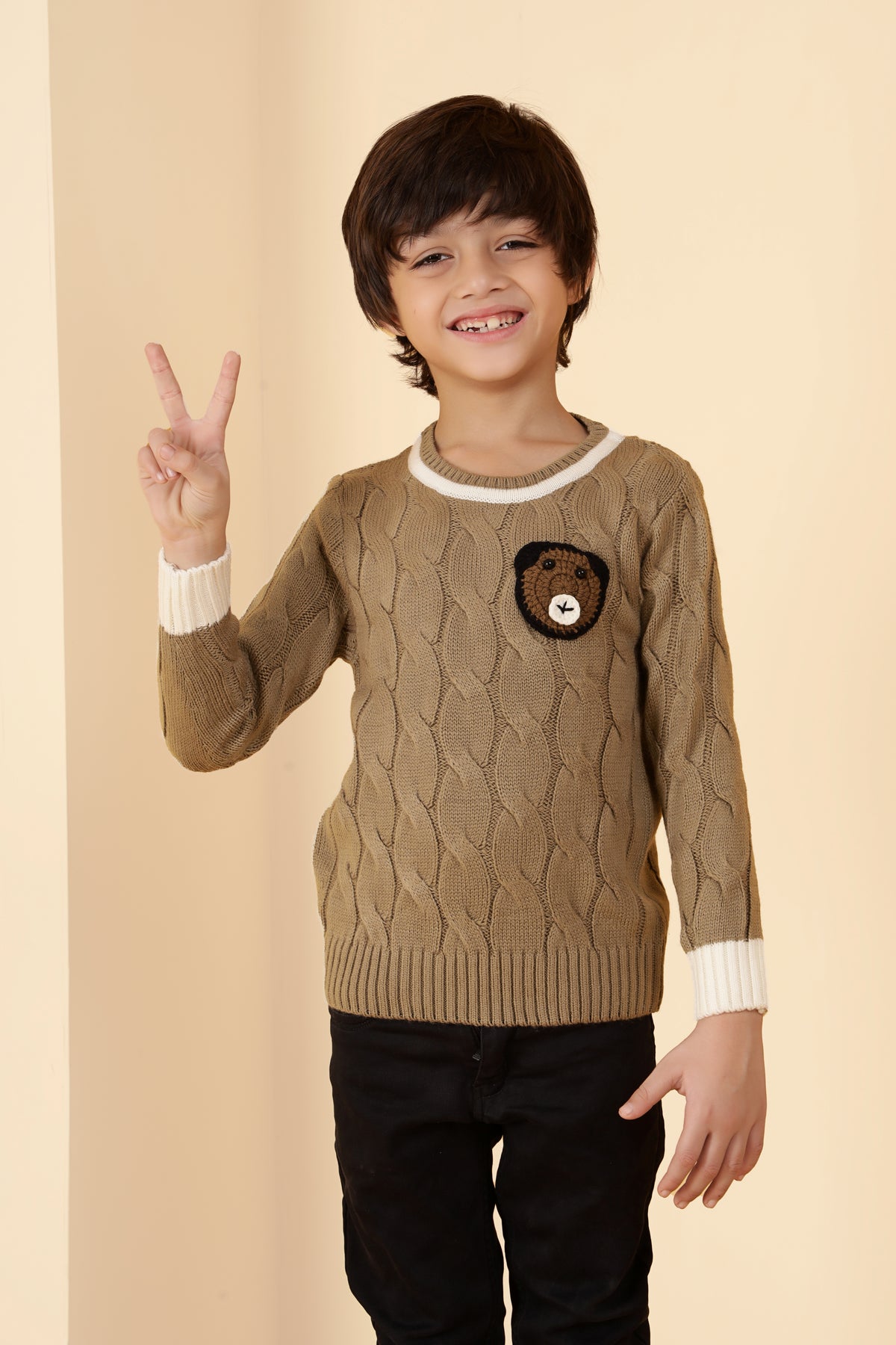 Classic Cable Bear Sweater