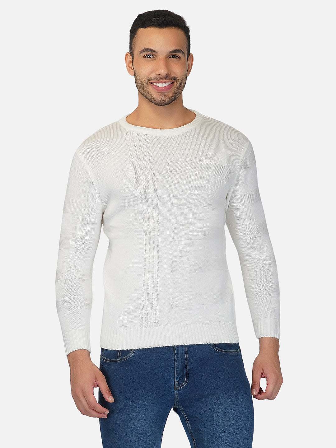 Men White Pullover