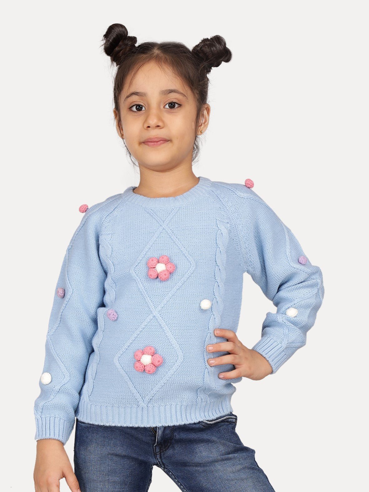 Crochet Flower Girls Pullover