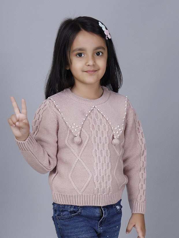 GIRL PETER PAN COLLARED PULLOVER