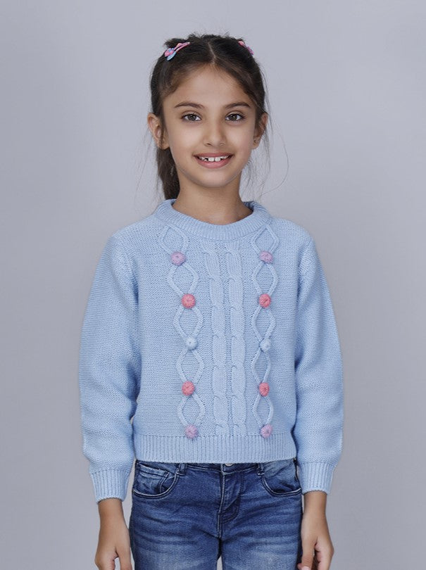 SKY BLUE BOBBLES JUMPER