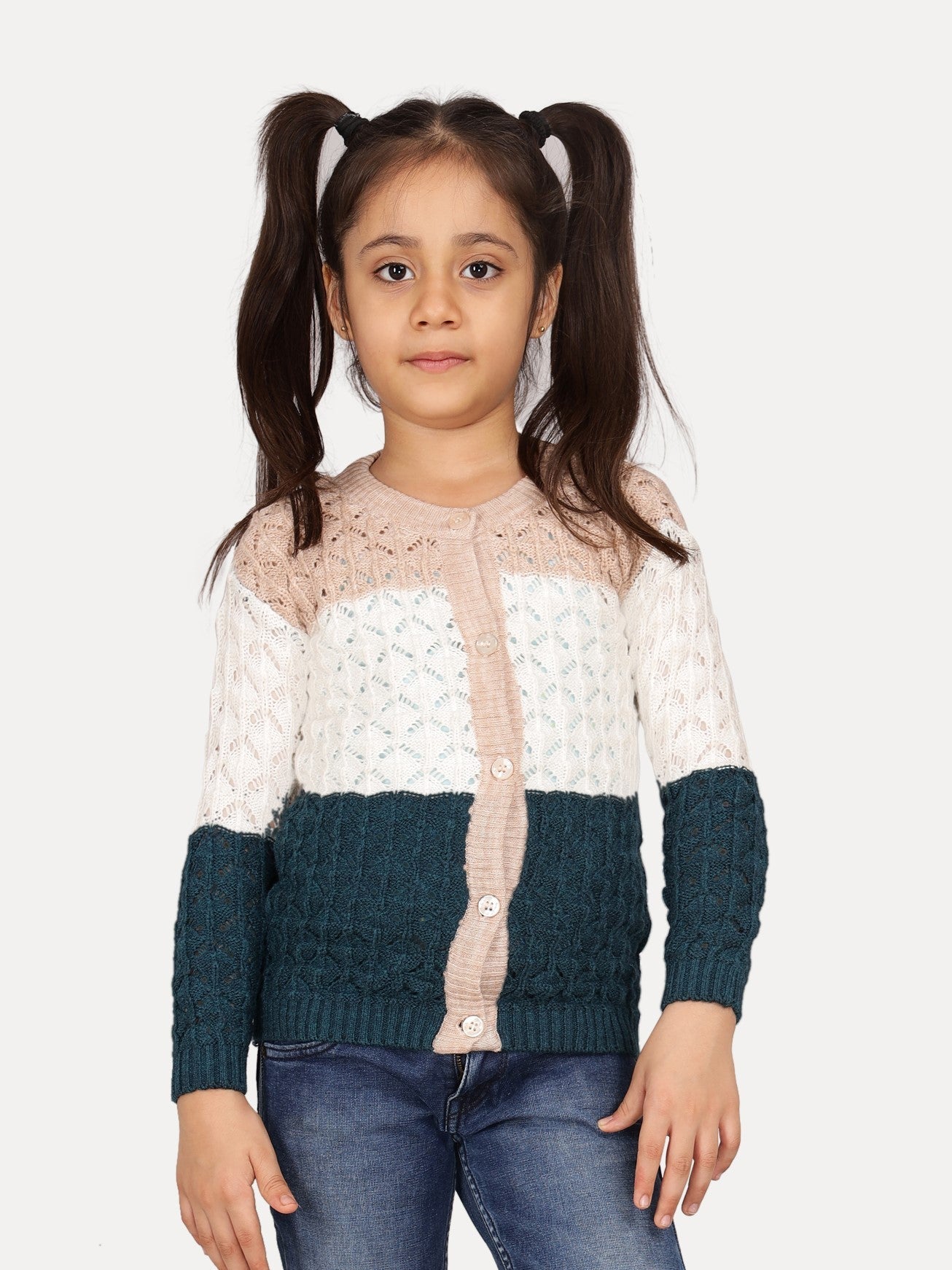 Leaf Crochet Girls Cardigan