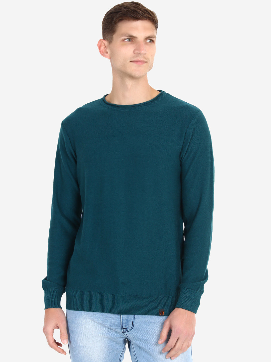 Men Solid Emerald Pullover
