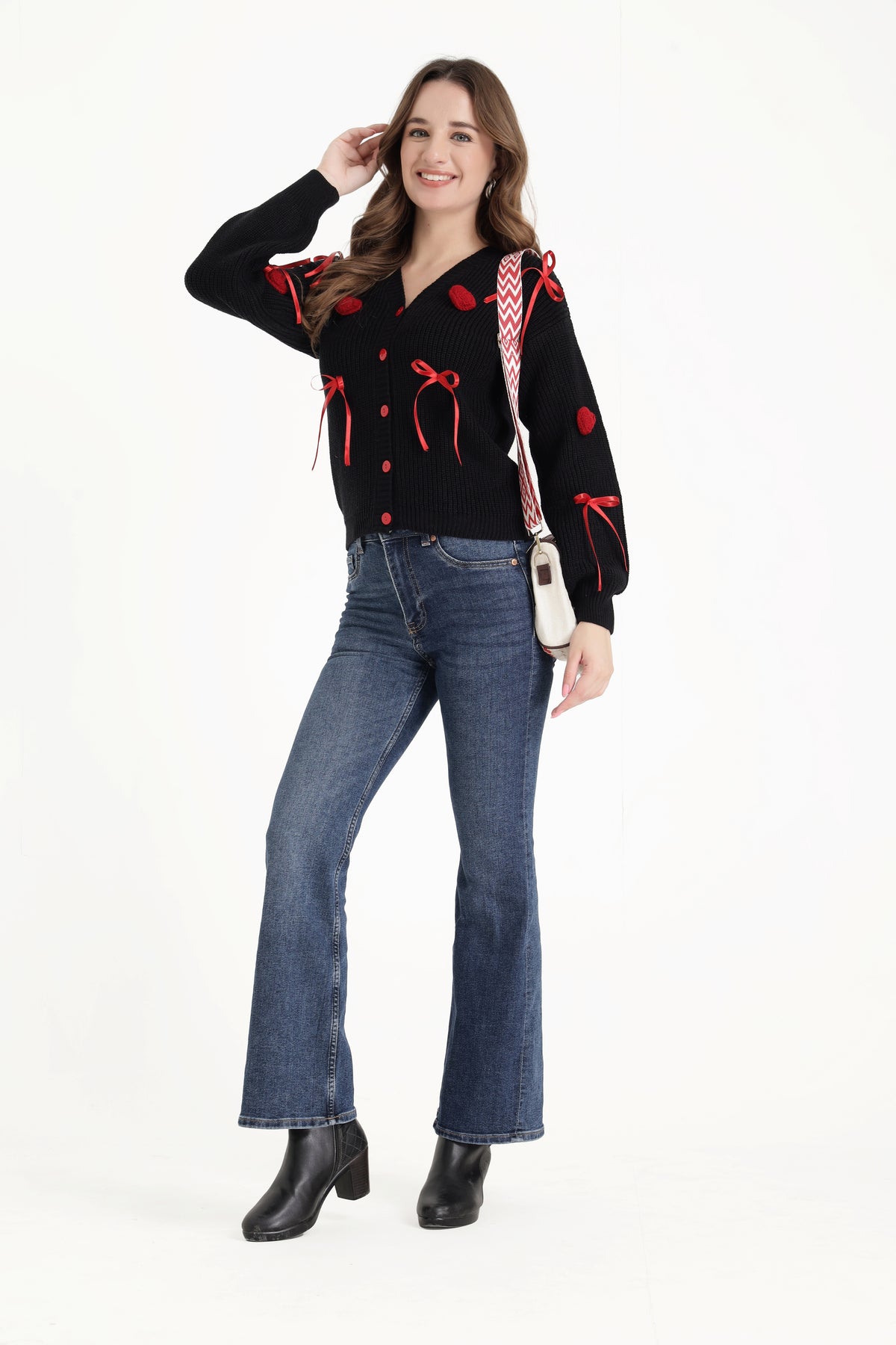 The Sable Black Rose Crochet Cardigan