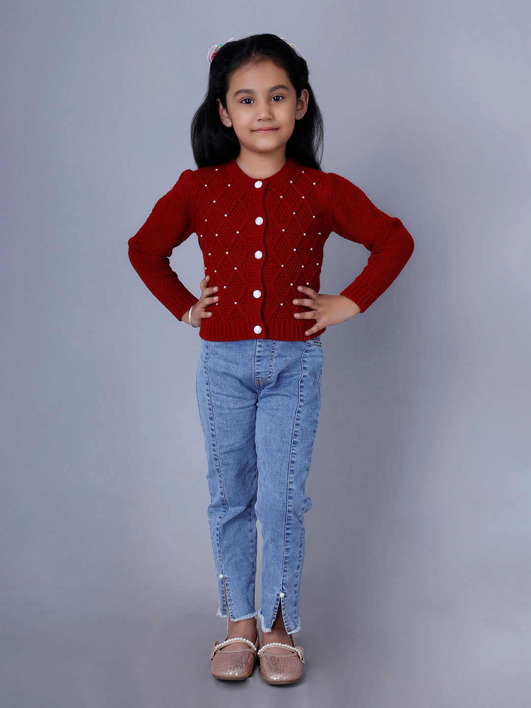 ARGYLE PEARLY CARDIGAN