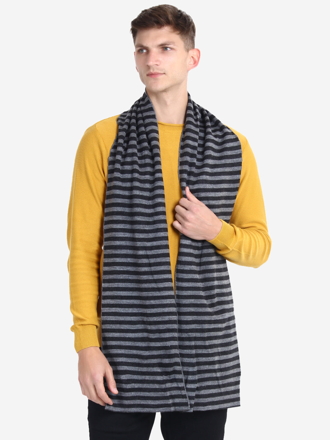 DARK GREY & ANTHRA STRIPED MUFFLER