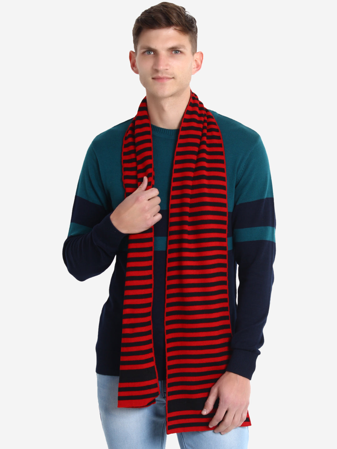 RED & BLACK STRIPED MUFFLER