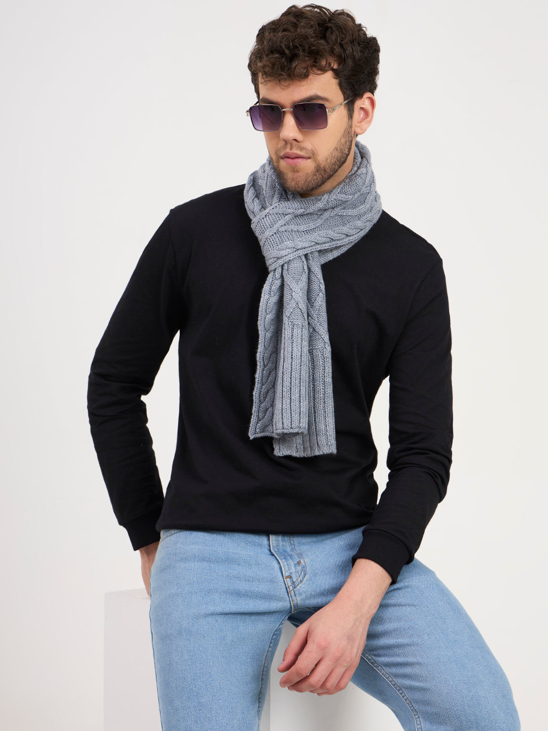 Slate Blue Lattice Cable Muffler