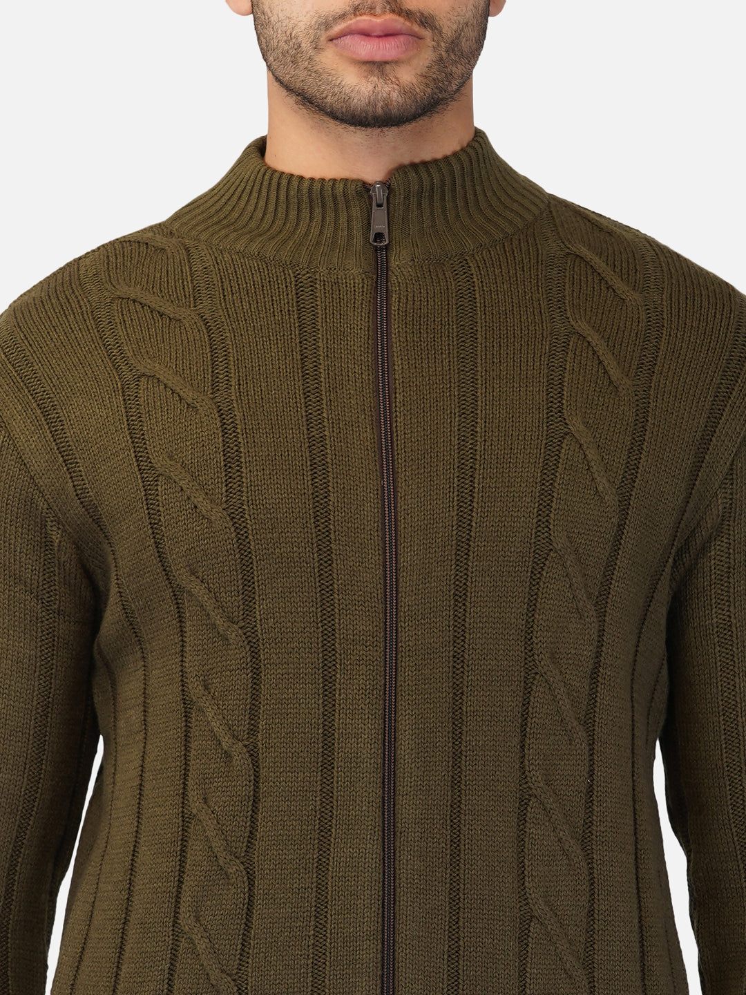 CABLE KNIT ZIPPER