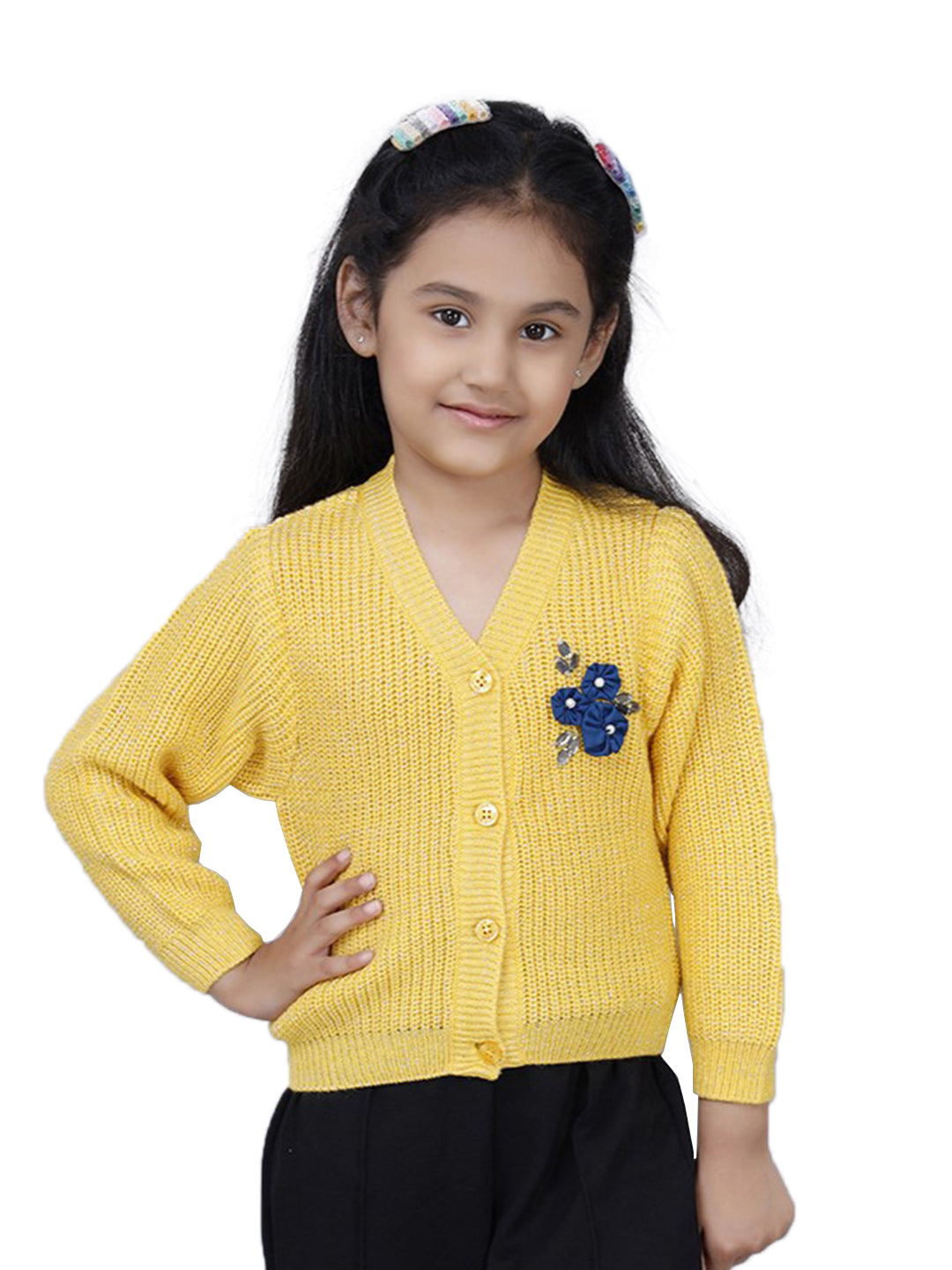 YELLOW SHIMMER CARDI